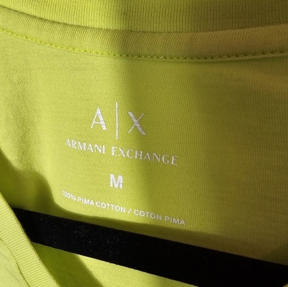 Armani Exchange Neon Green Unisex T-Shirt Size Medium - Picture 3 of 7